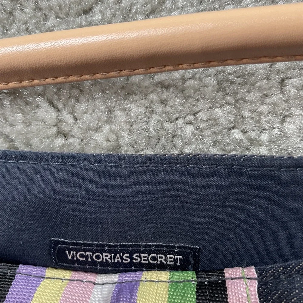 Victoria's Secret Denim Shoulder Bag‎ Pastel Stripe Accent Purse Y2K
